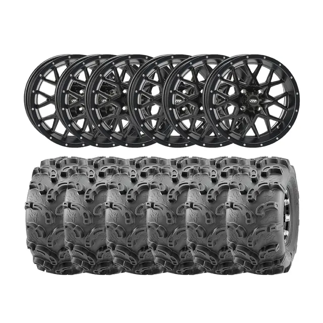 Hjulpakke 56 - Polaris 6x6 Wanda P375 E4, ITP Hurricane - Sort 