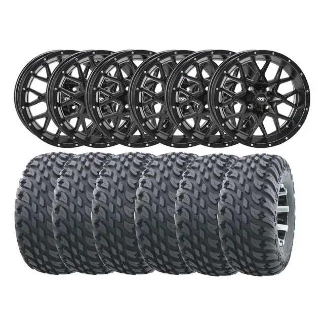 Hjulpakke 57 - Polaris 6x6 - 27"/12" Wanda VS3020 Storm E4, ITP Hurricane 