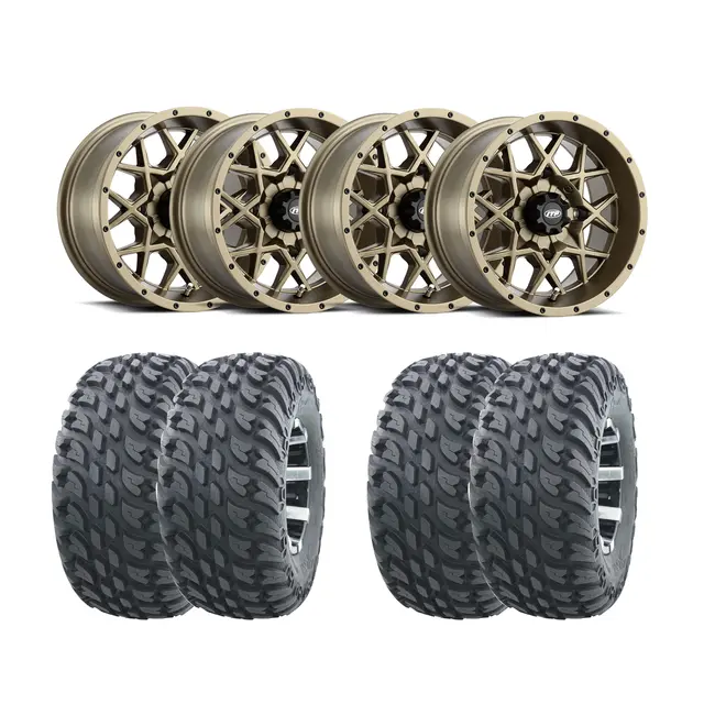Hjulpakke 58 - Can-Am 6x6 - 27"/14'' Wanda VS3020 E4, ITP Hurricane - Bronse 