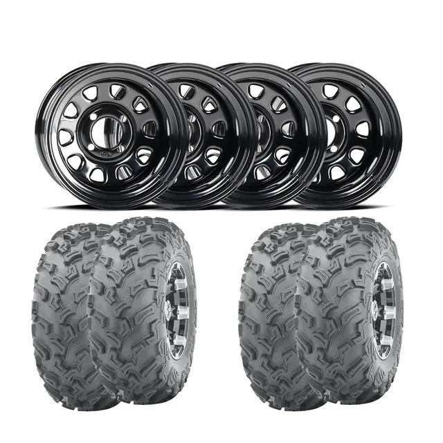 Hjulpakke 96 - Polaris 4x4 - 26''/12'' Wanda WP3006, ITP Delta, Svart Stål 