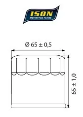 ISON Oljefilter Arctic-Cat, Honda, Kawasaki, Yamaha, Triumph