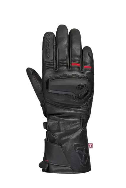 Ixon Pro Miles hansker Sort/rød Fullskinn, CrossCore Primaloft Vanntett 