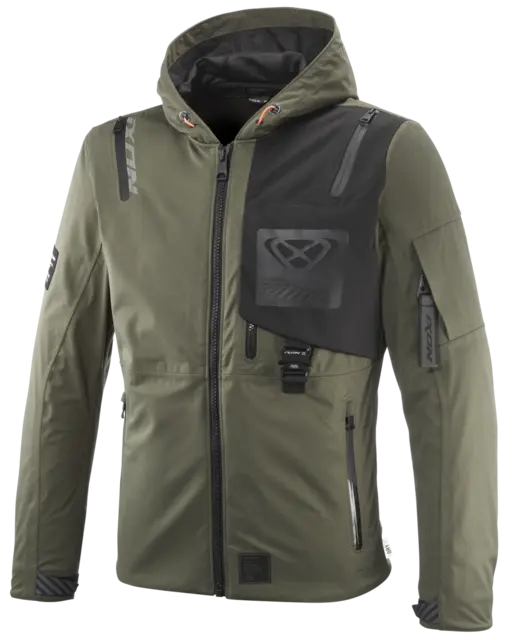 Ixon M-Quarter Jakke Khaki/Sort Laminert softshell, 4veis-stretch, Urban 