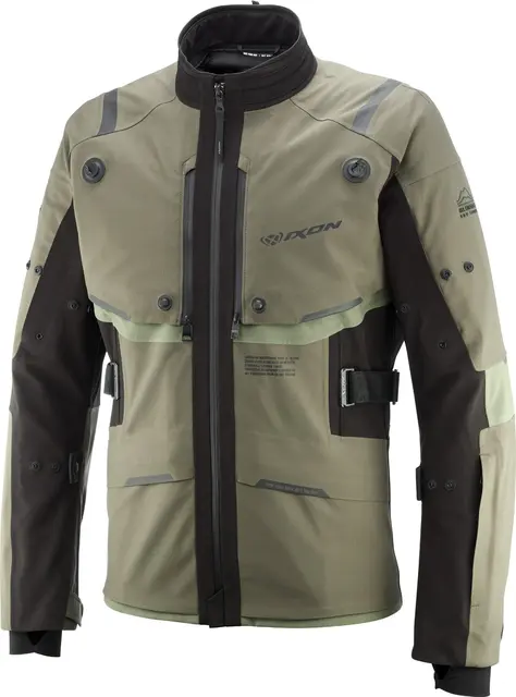 Ixon M-Skeid Adv.jakke Khaki/Sort XDRY 3L laminert Adventure Touring 