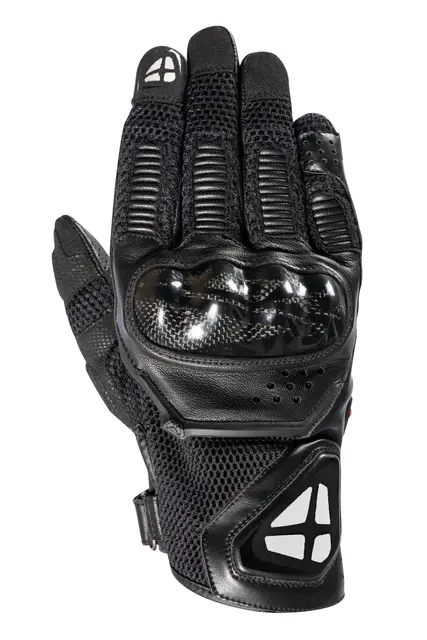 Ixon RS4 Air hanske Sort/hvit Kort sporty perforert mesh/geiteskinn 