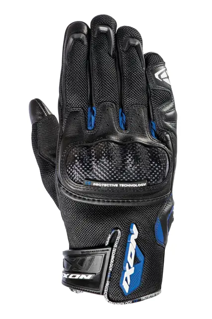 Ixon Rise Air hanske Sort/blå Kort sporty perforert mesh/geiteskinn 