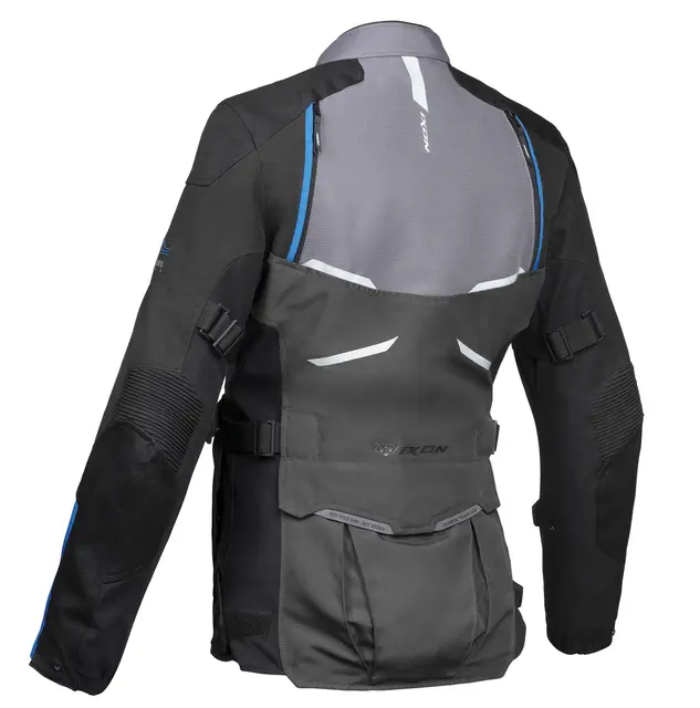 Ixon Eddas Damejakke Grå/blå/sort Adventure Vanntett X-Dry Z-liner 