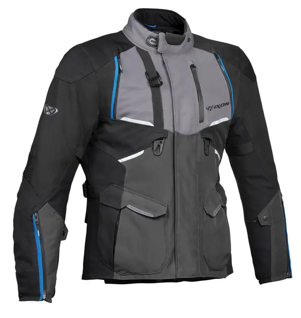 Ixon Eddas Jakke Grå/blå/sort Adventure Vanntett X-Dry Z-liner 