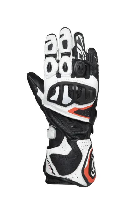 Ixon Vortex RacingHansker Sort/hvit Fullrace Kevlar Stretch Perforert 