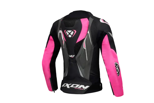 Ixon Vortex 3 jakke Dame Sort/rosa 2-delt racing skinndress 