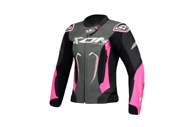 Ixon Vortex 3 jakke Dame Sort/rosa 2-delt racing skinndress 
