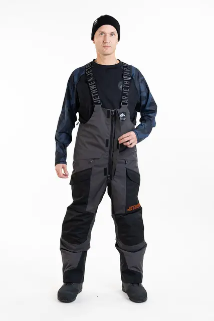 Jethwear - Treeline BIB-Bukse Black/Iron/Orange 