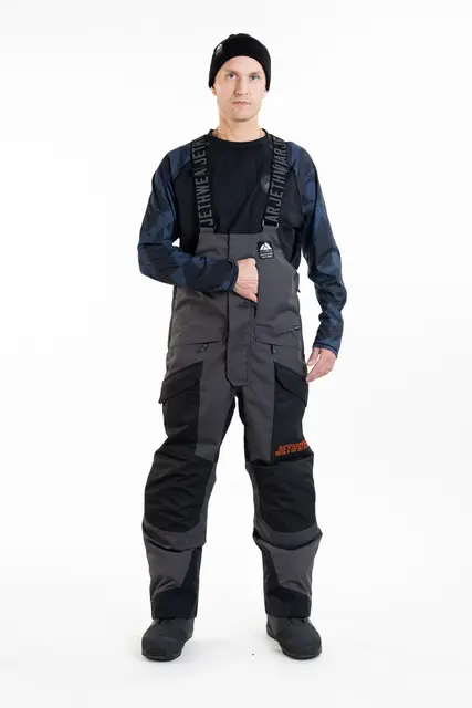 Jethwear - Treeline BIB-Bukse Black/Iron/Orange 