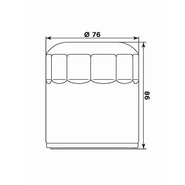 MIW Oljefilter HD17001, Sort - HD 1130-1250cc 