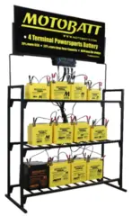 MotoBatt Display Rack, Sort Kan kombineres med ladestasjon MBC12B