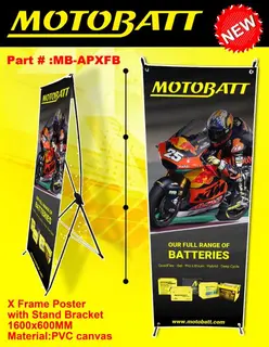 MotoBatt Poster Stand 1600x1600mm, PVC Canvas
