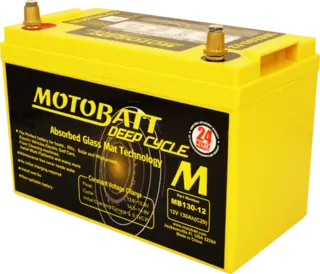 MotoBatt MB130-12, 12V Batteri 2-Polet, 130Ah, 330x171x220, AGM