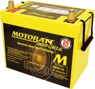 MotoBatt MB90-12, 12V Batteri 2-Polet, 90Ah, 260x169x211, AGM
