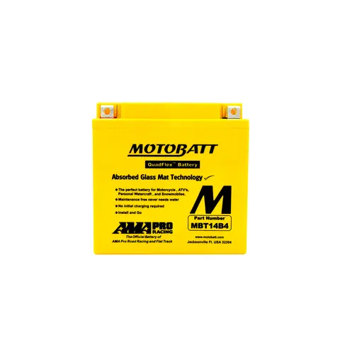 MotoBatt MBT14B4 12V Batteri 2-Polet, 175CCA, 13Ah, 150x70x145, AGM