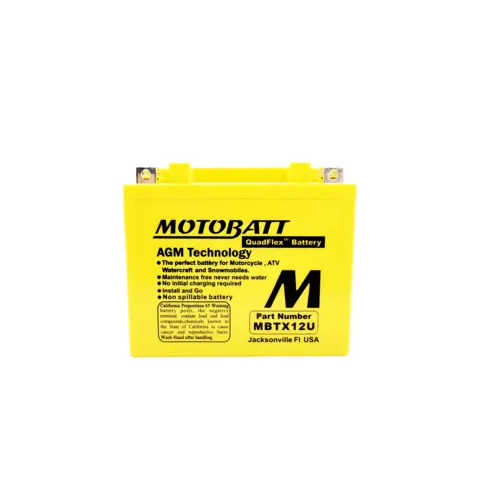 MotoBatt MBTX12U 12V Batteri 4-Polet, 200CCA, 14Ah, 151x87x130, AGM