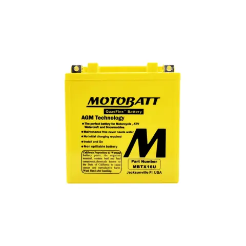 MotoBatt MBTX16U 12V Batteri 4-Polet, 250CCA, 19Ah, 151x87x161, AGM