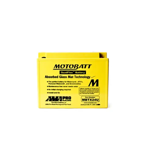 MotoBatt MBTX24U 12V Batteri 4-Polet, 300CCA, 25Ah, 205x87x162, AGM
