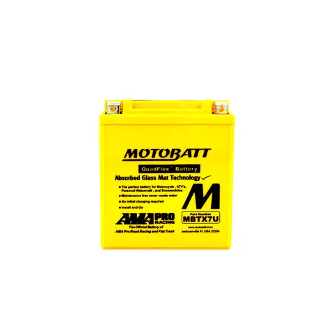 MotoBatt MBTX7U 12V Batteri 2-Polet, 115CCA, 8Ah, 114x70x128, AGM
