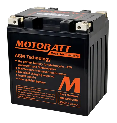 MotoBatt MBTX30UHD 12V Batteri 4-Polet, 390CCA, 32Ah, 200x130x163, AGM