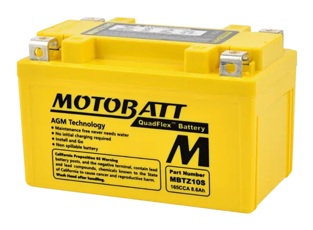 MotoBatt MBTZ10S 12V Batteri 4-Polet, 165CCA, 8.6Ah, 151x87x95, AGM 
