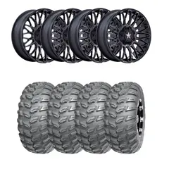 Hjulpakke 28 - Can-Am 4x4 - 26"/14" Wanda P3035, MSA M50 Clubber Sort M,+10