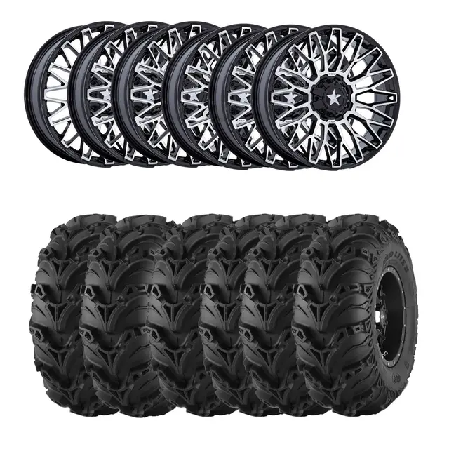 Hjulpakke 47 - Can-Am 6x6 Mud Lite 2, MSA M50 Clubber Sort BM,+10 