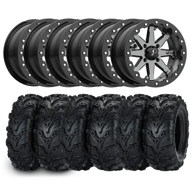 Hjulpakke 82 - Can-Am 6x6 ITP Mud Lite 2 E4, MSA M21 LOK, 0mm, Grå 