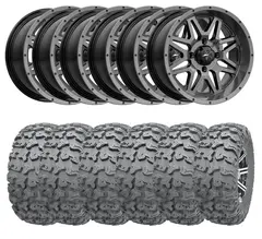 Hjulpakke 86 - Polaris 6x6 - 27&quot;/14&quot; Wanda P3036, MSA M26 Vibe - Gr&#229;