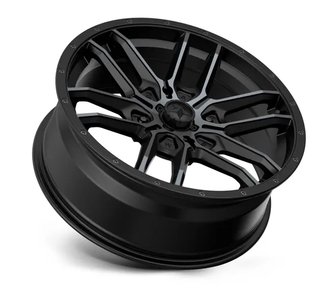 MSA M43 Fang 14/15x7 - 4/156, +10mm ATV/UTV Felg - Sort Matt/Titanium 