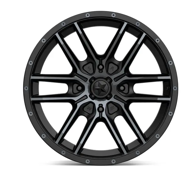 MSA M43 Fang 14/15x7 - 4/156, +10mm ATV/UTV Felg - Sort Matt/Titanium 