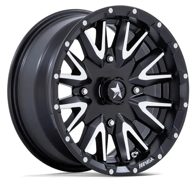 MSA M49 Creed 15x7 - 4/137, +10mm ATV/UTV Felg - Sort Matt, Maskinert 