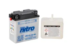Nitro 6N11A-3A Batteri 6V, 11Ah, 122x62x131, Syrepakke