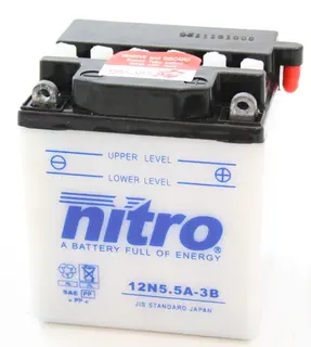 Nitro 12N5.5A-3B Batteri 12V, 5.5Ah, 104x91x115, Syreflaske
