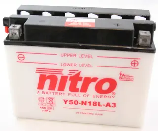 Nitro Y50-N18L-A3 Batteri 12V, 20Ah, 205x90x165, Syreflaske