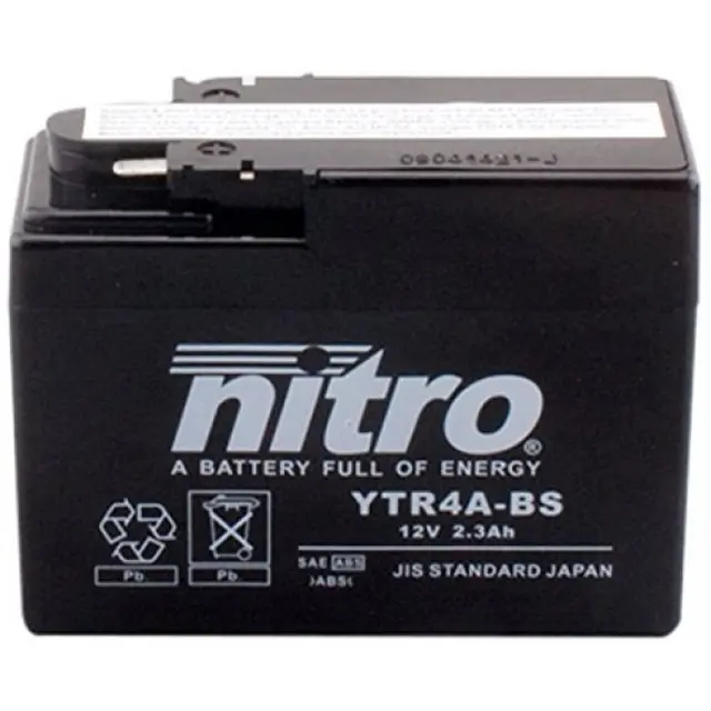 Nitro YTR4A-BS - 12V ATV/MC/Snøscooter Batteri