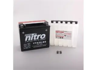 Nitro YTX20A-BS Batteri Vedlikeholdsfr. 12V, 18Ah, 150x87x161, Syrepakke, AGM