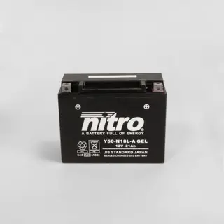 Nitro Y50-N18L-A Batteri Vedlikeholdsfr. 12V, 20Ah, 205x90x162, Forsegl. AGM GEL