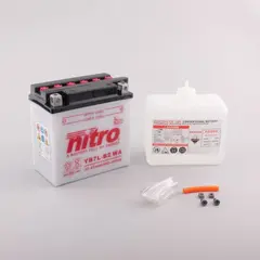 Nitro YB7L-B2 Batteri 12V, 8Ah, 135x75x133, Syreflaske