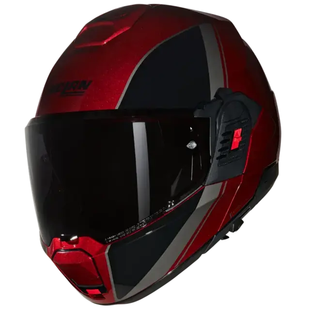 Nolan N120-1 Verniciatura Speciale Rød ECE 22-06, N-Com, Hjelm m/"Flip back" 