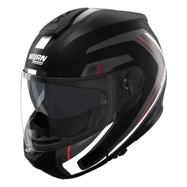 Nolan N100-6 Radiante Matt Rød ECE 22-06 N-Com Åpningshjelm Komfort 