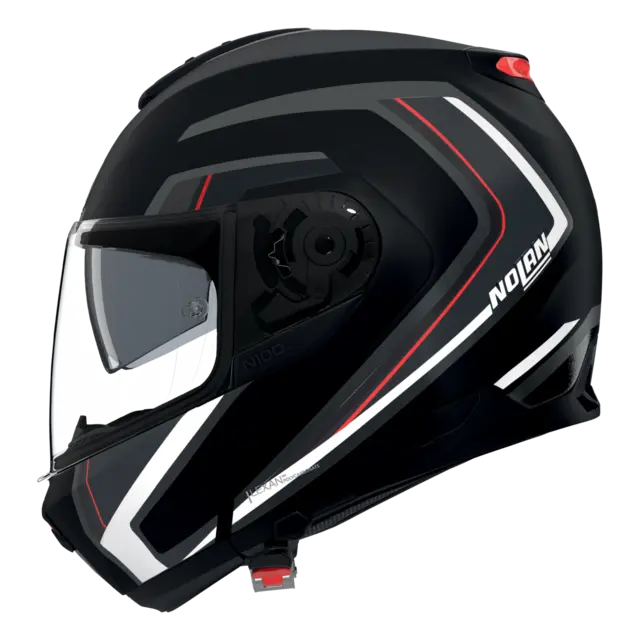 Nolan N100-6 Radiante Matt Rød ECE 22-06 N-Com Åpningshjelm Komfort 