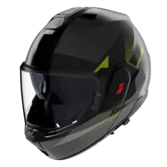 Nolan N120-1 Ciclone Lava/grønn ECE 22-06, N-Com, Hjelm m/"Flip back"