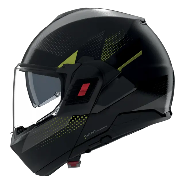 Nolan N120-1 Ciclone Lava/grønn ECE 22-06, N-Com, Hjelm m/"Flip back" 