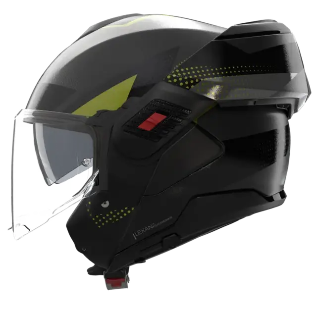 Nolan N120-1 Ciclone Lava/grønn ECE 22-06, N-Com, Hjelm m/"Flip back" 