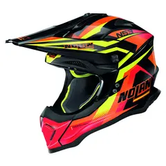 Nolan N53 Fender Met.sort/oransj MX-hjelm, komfort, agressiv design